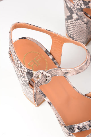 Python Skin Sandals BRIET with Platform 11cm