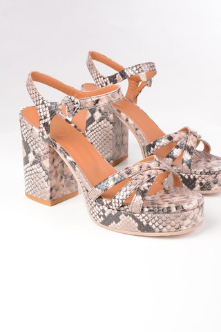 Python Skin Sandals BRIET with Platform 11cm