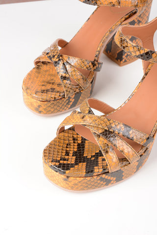 Python Skin Sandals BRIET with Platform 11cm