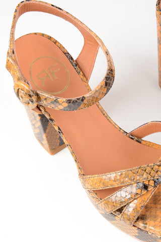 Python Skin Sandals BRIET with Platform 11cm