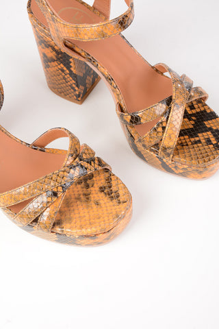 Python Skin Sandals BRIET with Platform 11cm