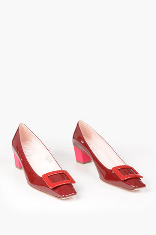 Lacquered Leather BELLE VIV Square Toe Pumps 4.5cm