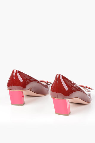 Lacquered Leather BELLE VIV Square Toe Pumps 4.5cm