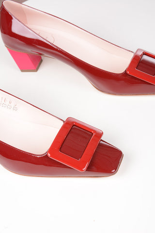 Lacquered Leather BELLE VIV Square Toe Pumps 4.5cm