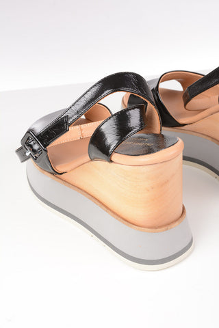 Lacquered Leather GISELE Wedges 10cm