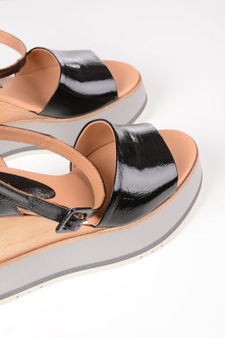 Lacquered Leather GISELE Wedges 10cm