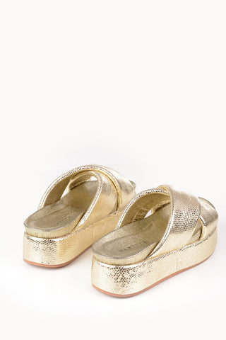 Metallic Leather GRACE Platform Slides 3cm