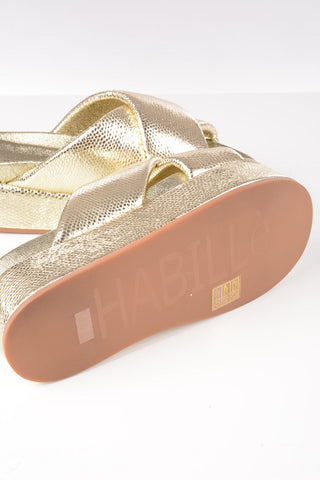 Metallic Leather GRACE Platform Slides 3cm