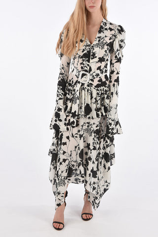 Floral Ruffled Dress with Belt