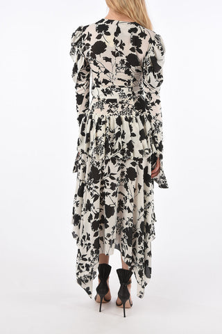 Floral Ruffled Dress with Belt
