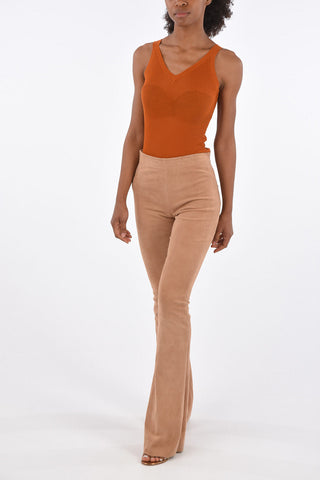 Full Length Suede Leather Pants