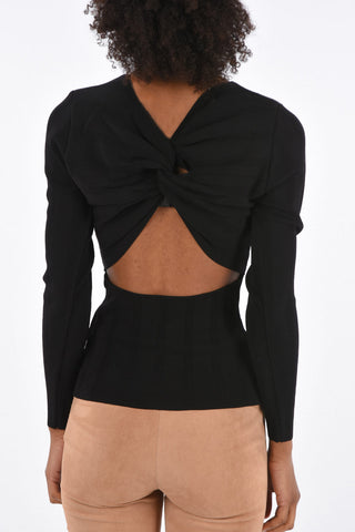 Long Sleeve Open Back Sweater