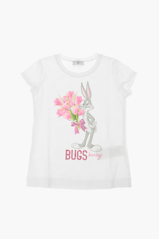 T-shirt Stampata con Strass
