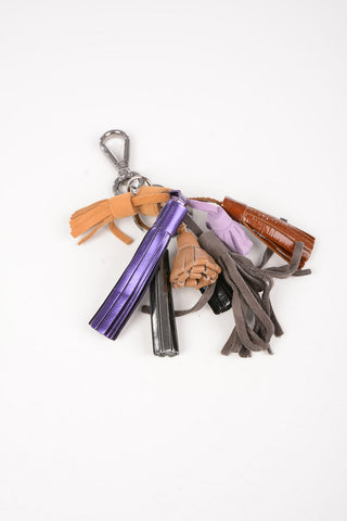 Leather Pendant Keyrings with Tassels