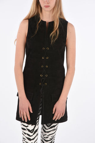 Gilet in Suede con Tasche