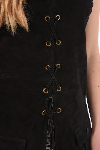 Gilet in Suede con Tasche