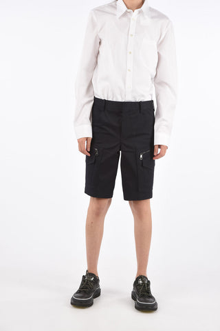 Mid-rise waist cargo shorts