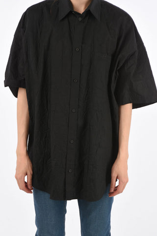 Camicia Increspata a Maniche Corte