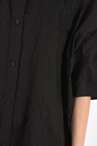 Camicia Increspata a Maniche Corte