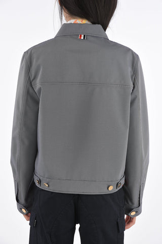 Full Zip Jacket with Printed Diagonal Stripes