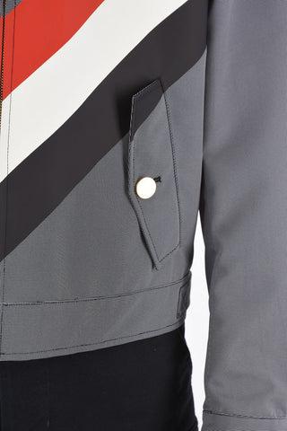 Full Zip Jacket with Printed Diagonal Stripes