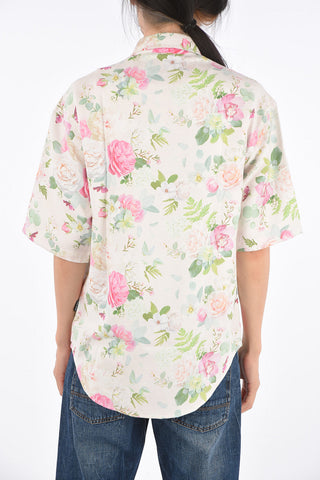 roses-print short sleeve shirt