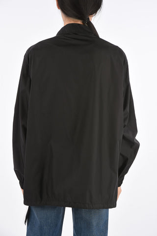 nylon snap button outerwear jacket