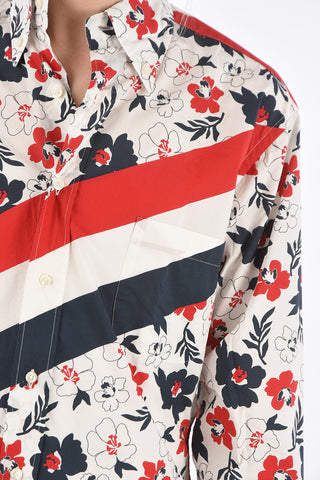 Camicia Button Down DIAGONAL STRIPE Fantasia Floreale