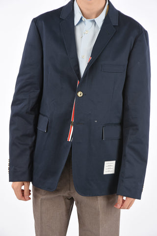 Blazer Sfoderato in Cotone con Bottoni Dorati