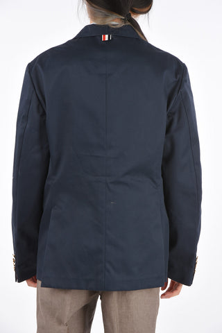 Blazer Sfoderato in Cotone con Bottoni Dorati