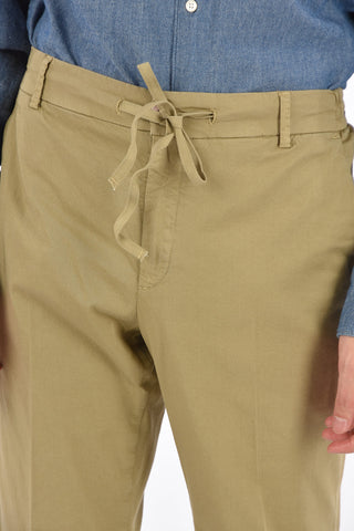 Jetted Pocket Slim Fit Pants with Drawstring