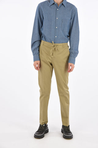 Jetted Pocket Slim Fit Pants with Drawstring
