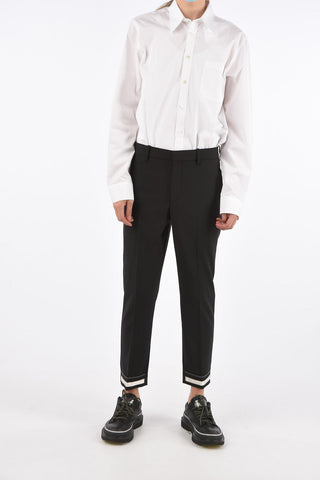 Mid-rise waist slim fit pants