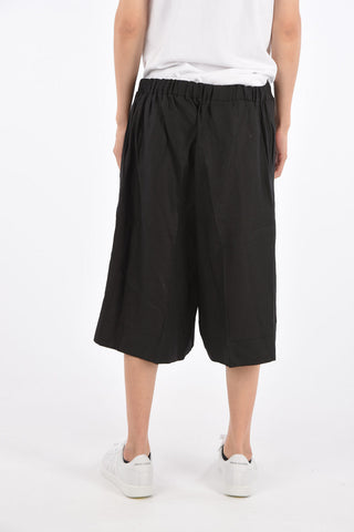 flax drawstring waist shorts