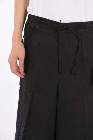 flax drawstring waist shorts
