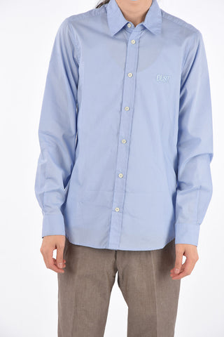 Spread Collar Shirt with Embroidery