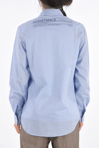 Spread Collar Shirt with Embroidery