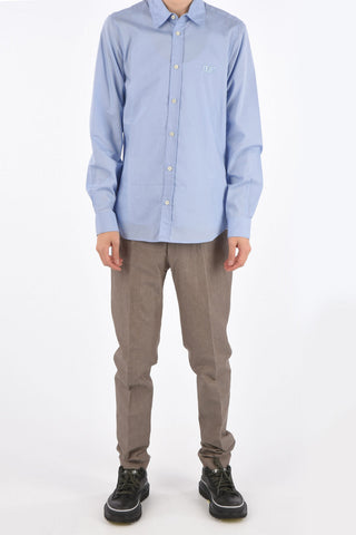 Spread Collar Shirt with Embroidery