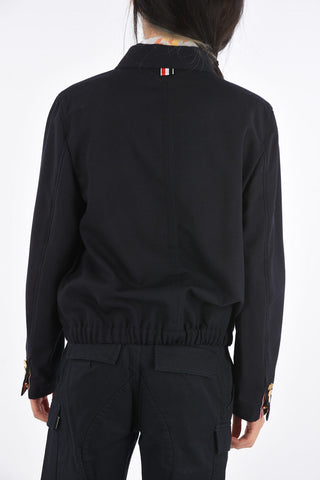 Wool Zipped Jacket with Elastic Hem 