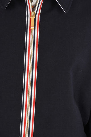Wool Zipped Jacket with Elastic Hem 
