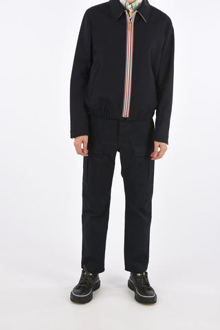 Wool Zipped Jacket with Elastic Hem 