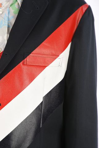 Unlined DIAGONAL STRIPE 3 Button Blazer