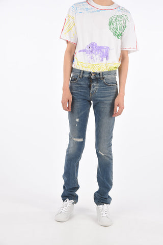 slim fit Destroyed jeans 15 cm