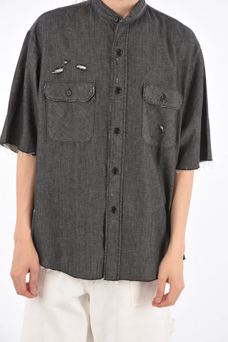 Short Sleeve Distressed Shirt