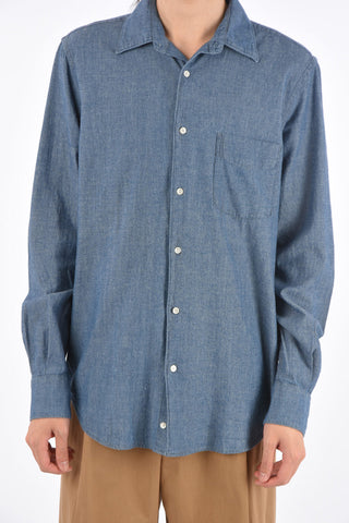 Patch Pocket Spread Collar Shirt