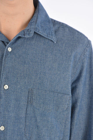 Patch Pocket Spread Collar Shirt