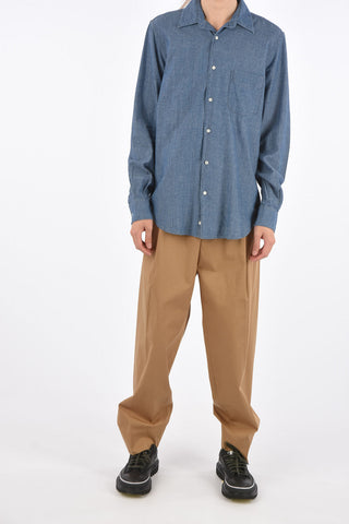 Patch Pocket Spread Collar Shirt
