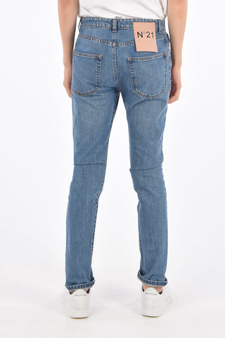 15cm Mid-rise waist straight fit jeans