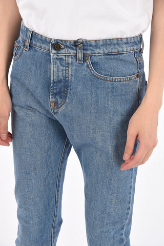 15cm Mid-rise waist straight fit jeans