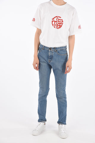 15cm Mid-rise waist straight fit jeans